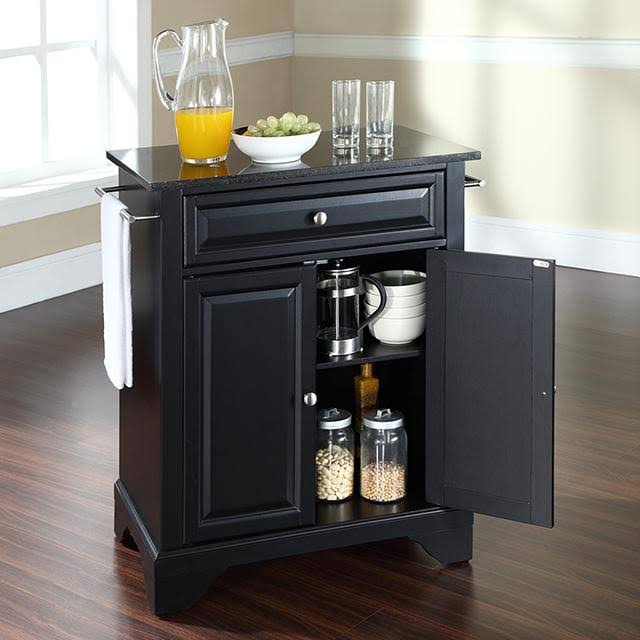Alexandria Solid Granite Top Portable Kitchen Island - Classic Cherry - Crosley