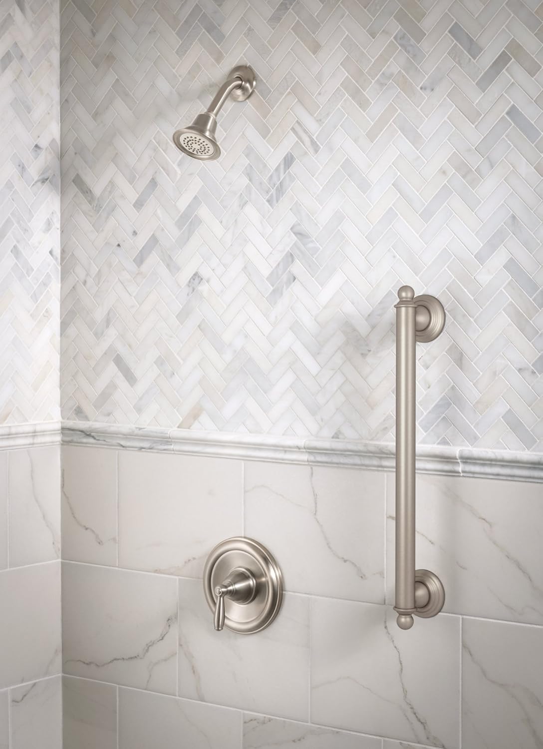 Moen T2151BN Brantford Posi-Temp Pressure Balancing Traditional Tub and Shower Valve Trim Kit Valve Required, Brushed Nickel Pack of 2