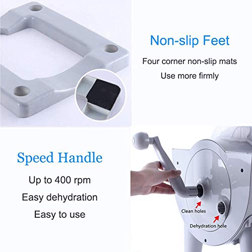 Manual Portable Turbo Washing Machine Spin Dryer, Hand Cranked Turbine Washer Non-electric Travel Laundry Washer Spin Dryer Combo for Camping Apartments Dorms RV Business Trip
