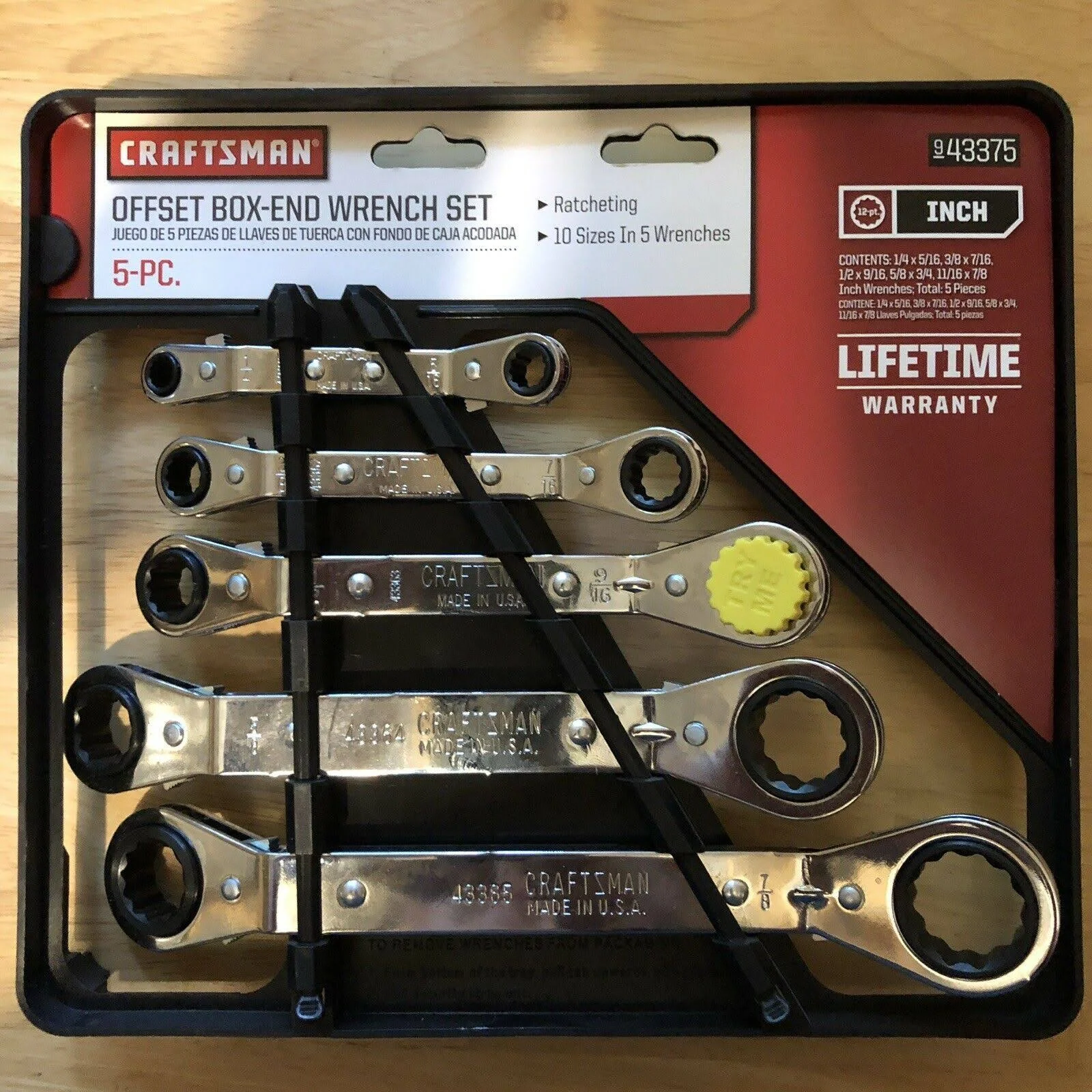 Craftsman 5 pc. Wrench Set, Offset Ratchet SAE