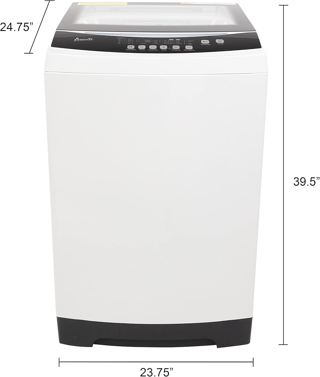 Avanti STW30D0W Portable Washing Machine 3.0 Cu. Ft. Capacity, Top Loading with Hot and Cold Water Inlets, 6 Cycles, Compact for Apartments Dorms and RVs, White