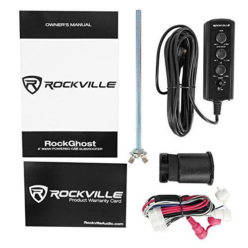 Rockville RockGhost Active Powered 8x22 Hidden Car Subwoofer Sub for 15x22/16x22/17x22 Full Size Spare Tire