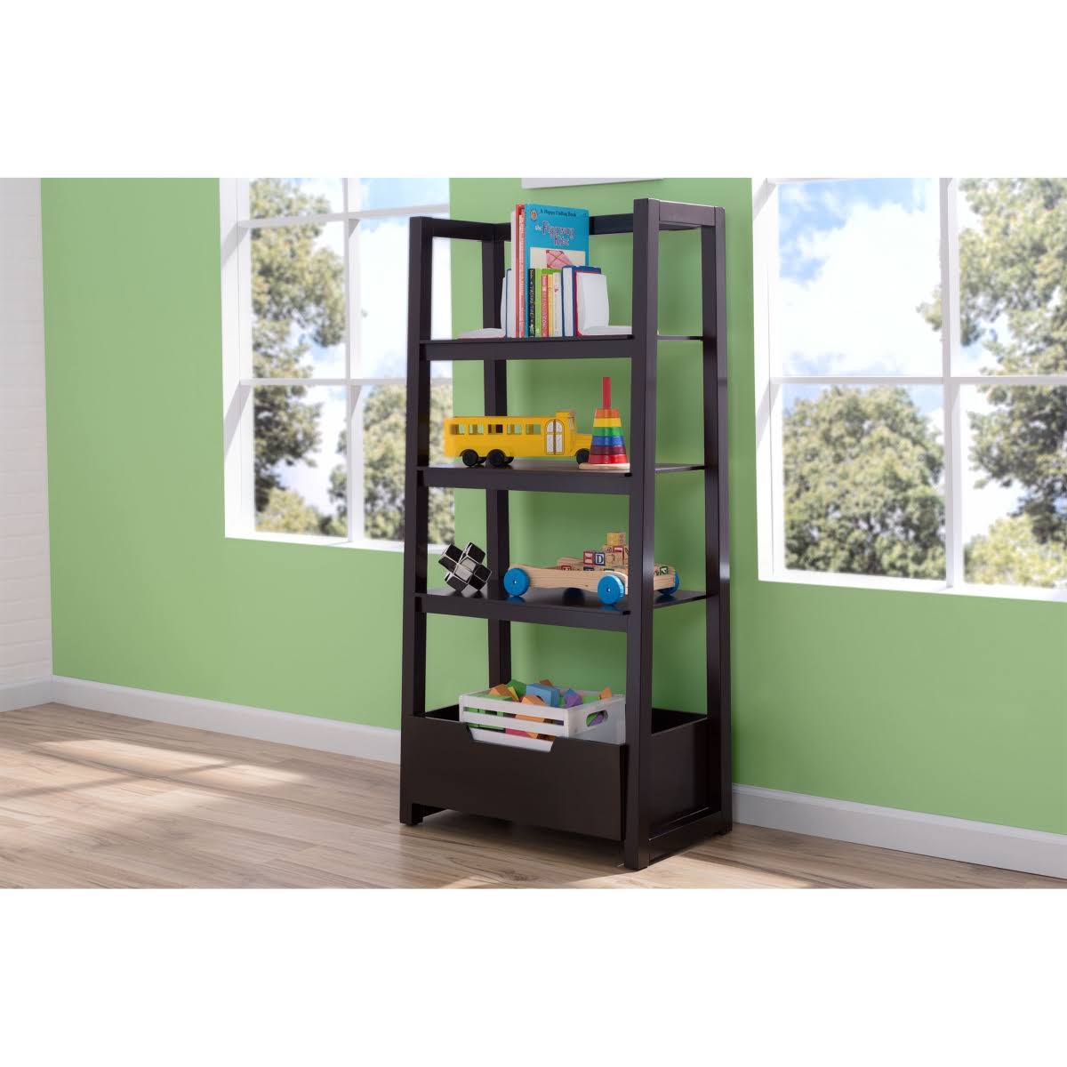 Delta Children Ladder Shelf White Grey