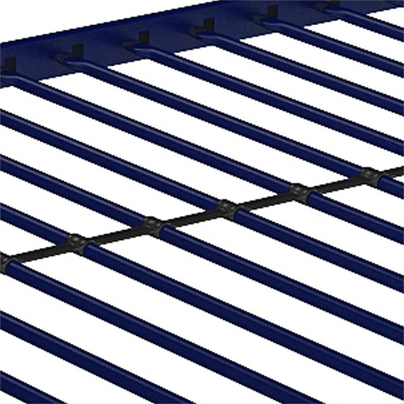 DHP Mabel Twin Metal Loft Bed with Desk in Blue - DE23982