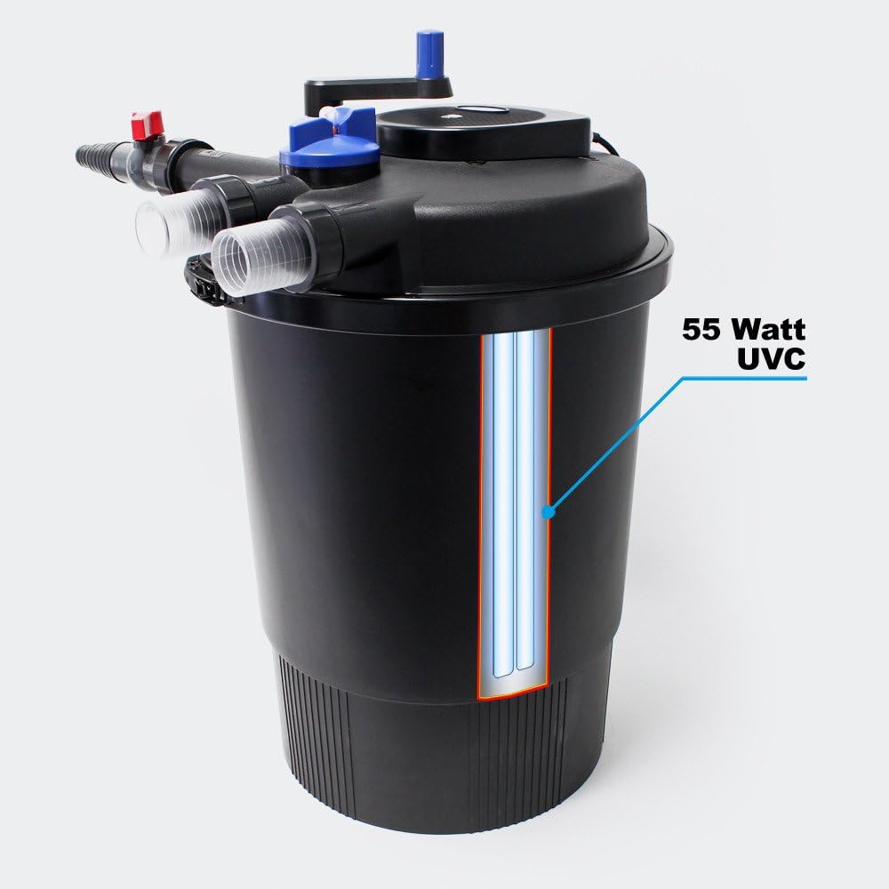 GRECH CPF-30000 Pond Bio Pressure Filter UVC 55-watt Up to 8,000 Gallons,Black