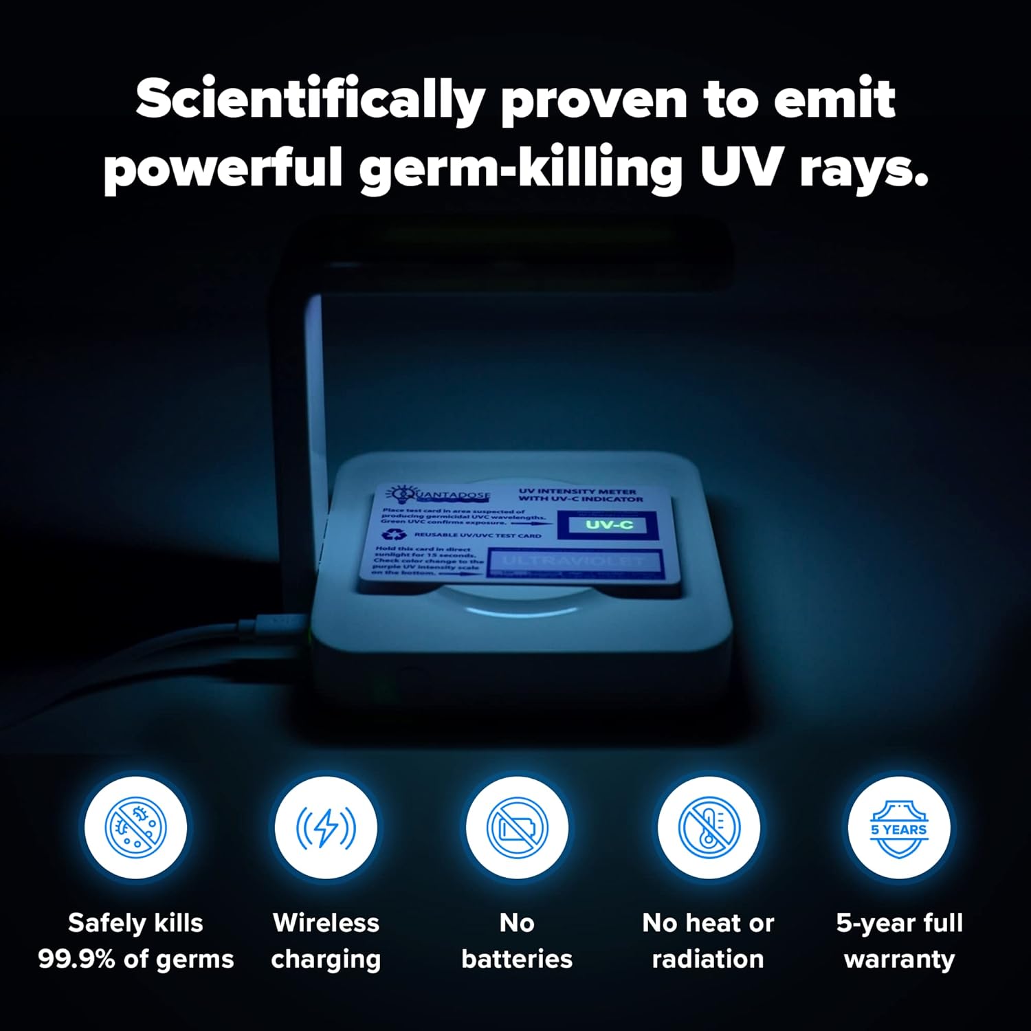 Zdium UV Phone Sanitizer with Wireless Charging | EPA Registered & Clinically Proven Cell Phone Sterilizer for Disinfecting Phones, Tablets, & More | Kills 99.9% of Bacteria, Viruses, & Germs | White Pack of 2
