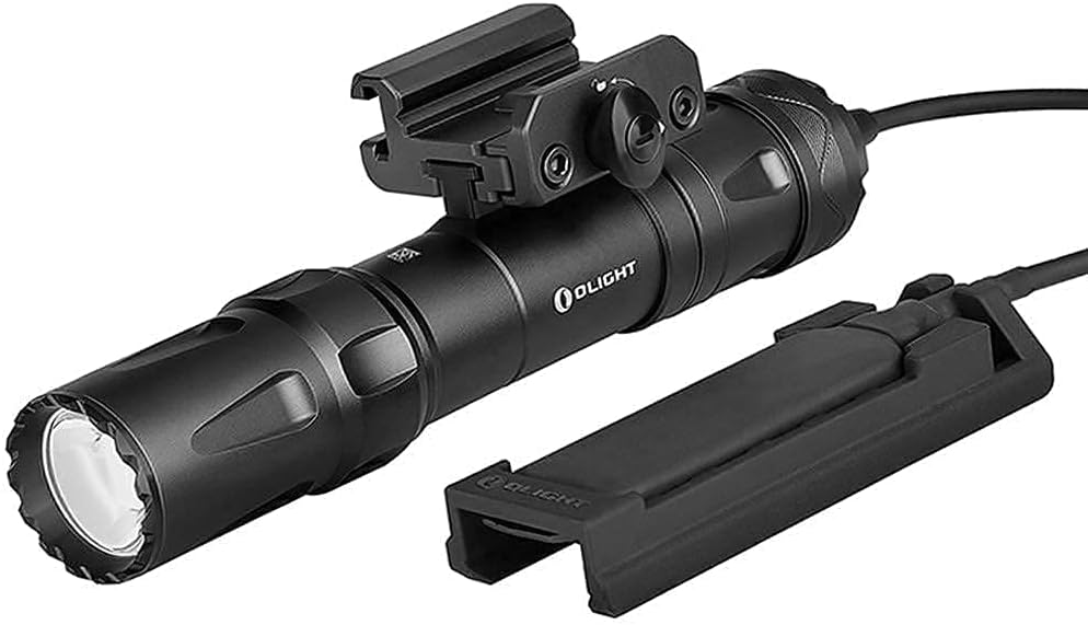 OLIGHT Odin 2000 Lumens Rechargeable Picatinny Rail Mounted Tactical Flashlight with Remote Pressure Switch, Bundled with MLOK Slide Rail Mount Rail Adapter for Odin Mini and Odin Tactical Light