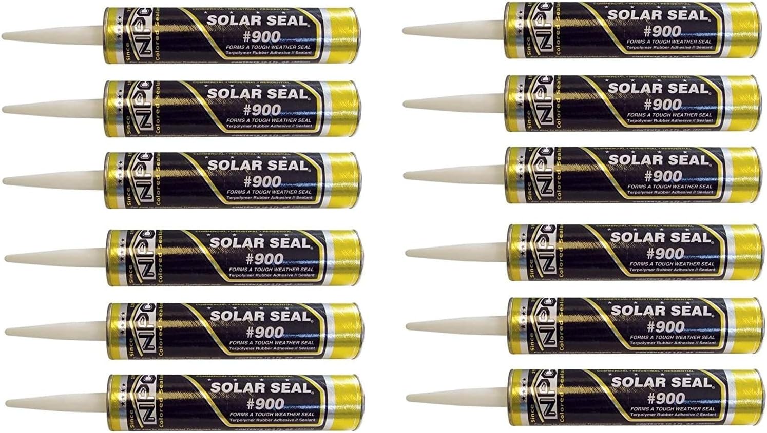 NPC #900 Solar Seal 6 Pack - Metal Roofing Flashing/Panels, Vinyl and Fiber Cement Siding, Fiberglass, Cedar, Brick & Masonry, Sky Lights, Sun Rooms, Truck RV Trailers, Flashing (6, Sahara Tan)
