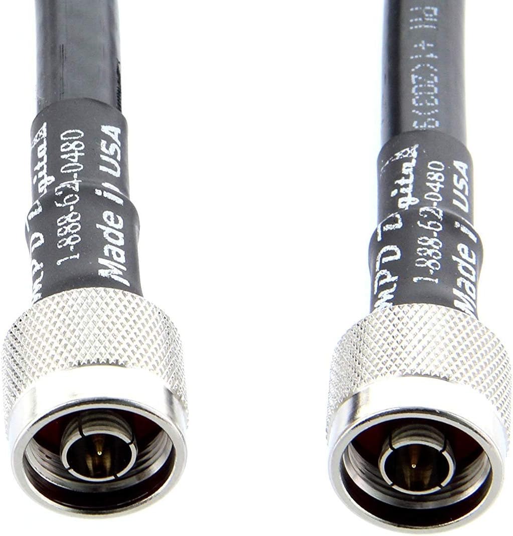 MPD Digital Genuine U.S.A Made Times Microwave LMR-400-UF Ultraflex 50 Ohm ULL RF Coaxial Cable with N Male Connectors, 6 Feet