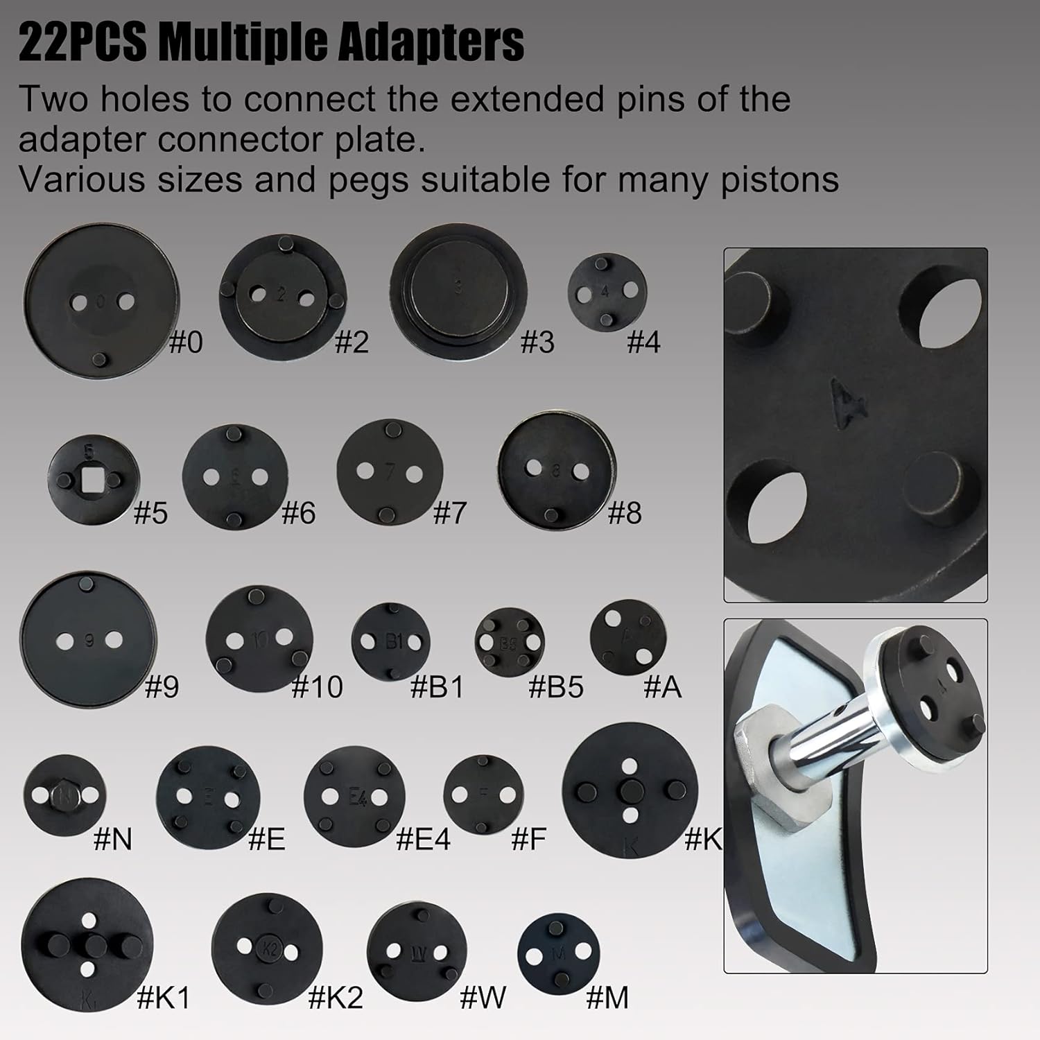YSTOOL Pneumatic Brake Caliper Piston Wind Back Compression Spreading Tool 23PCS Kit Rewind Spreader Air Tool Set to Repair Brake Pad Change Brake Pump for Cars Trucks Pack of 2