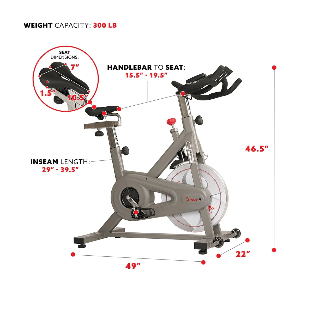 Sunny Health & Fitness Synergy Magnetic Indoor Cycling Bike - SF-B1879