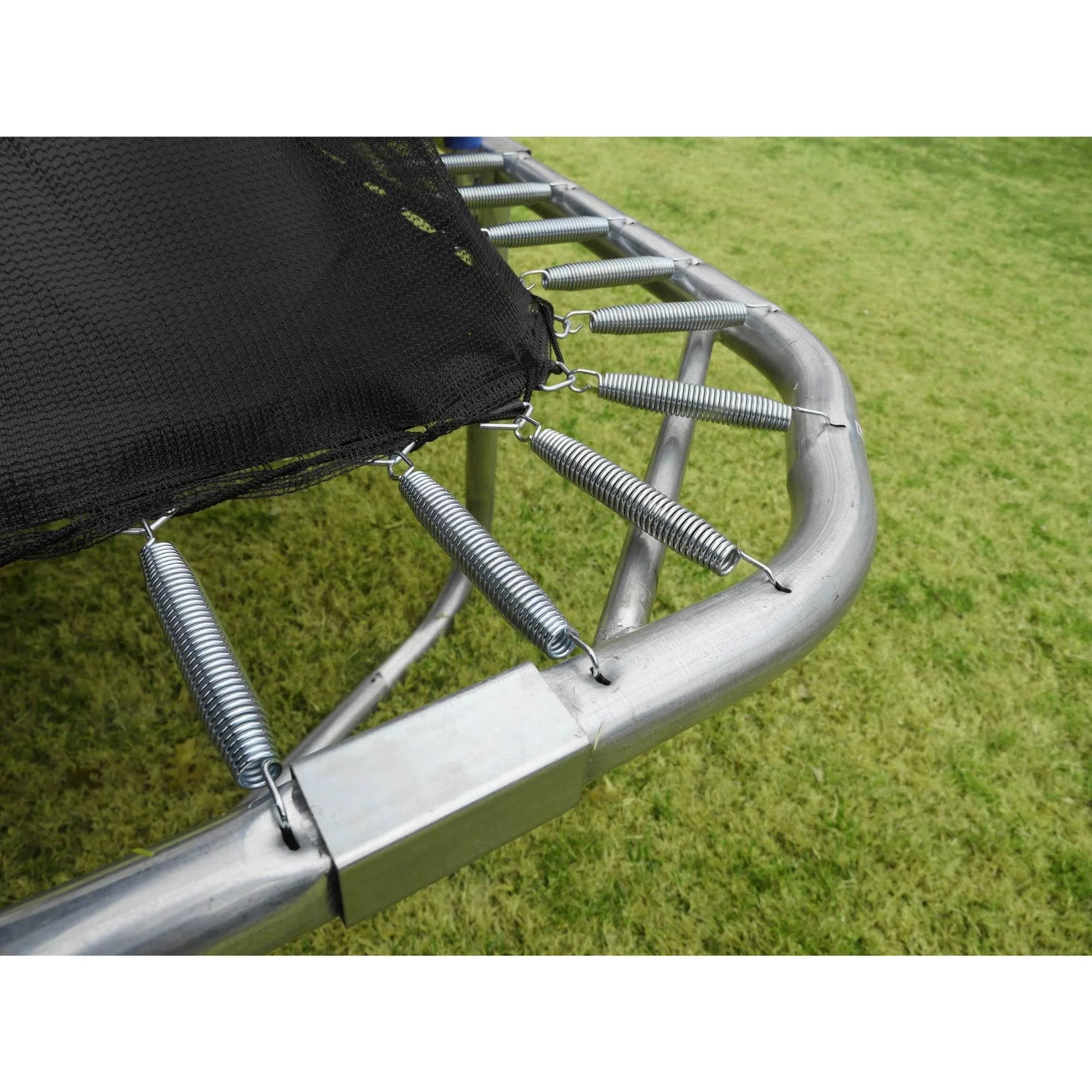 Jumpking 10 x 14 Foot Rectangular Trampoline with Safety Net Siding Blue