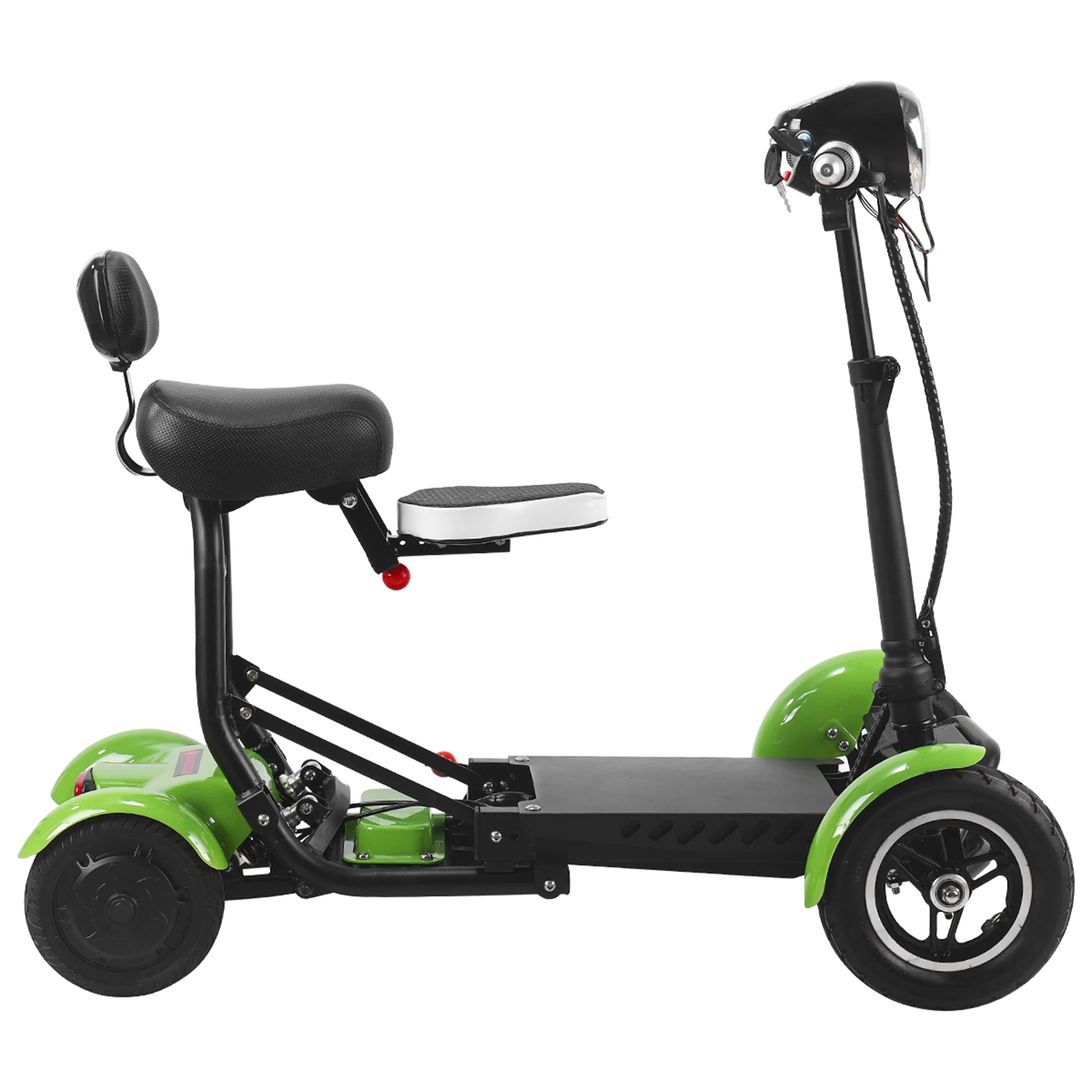 Bangeran Electric Mobility Scooter, 4 Wheel Foldable Portable, Up to 12 Miles - Blue