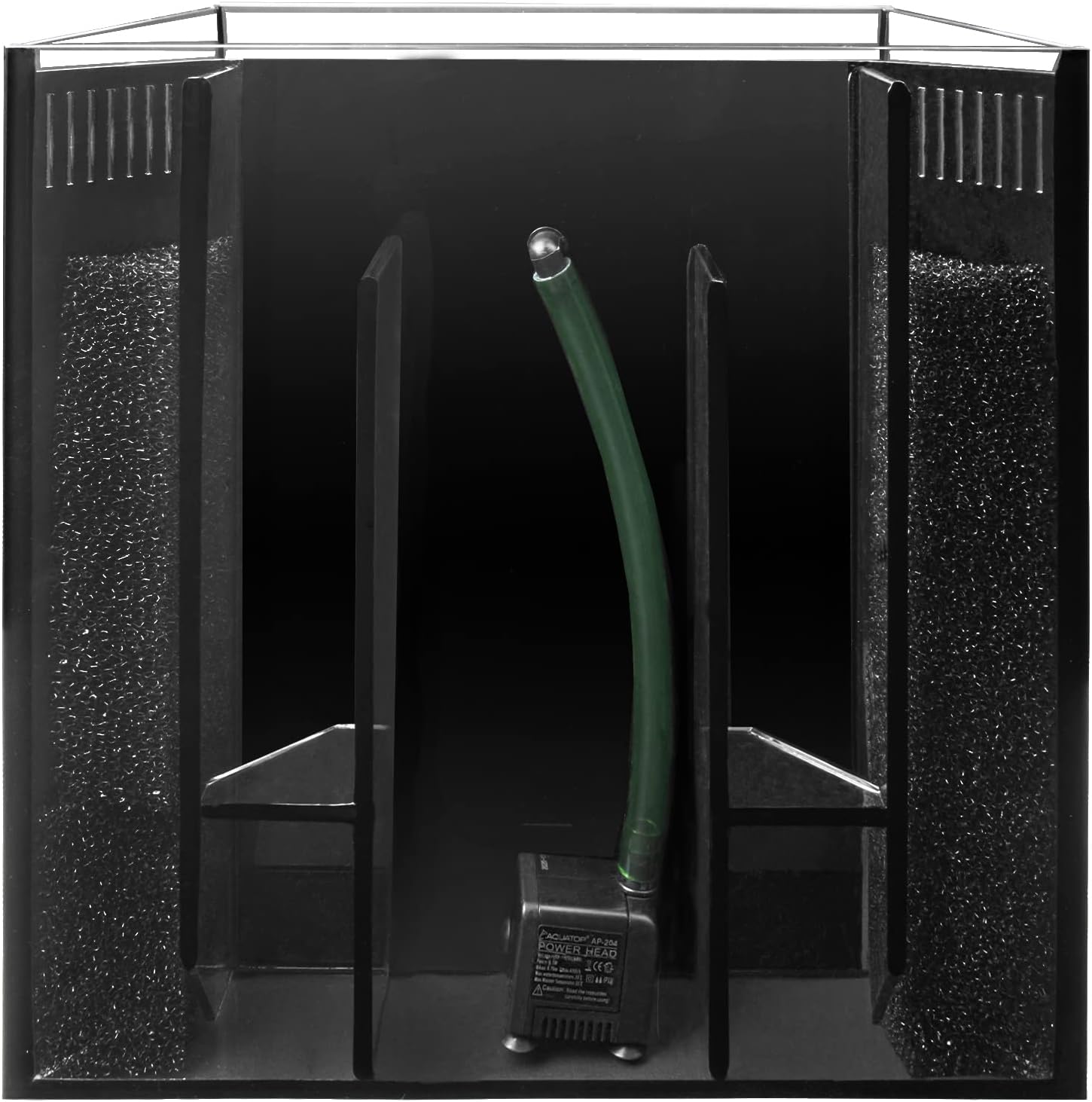Aquatop Veritcal Bowfront 8 Gallon Glass Aquarium w/Filtration Cartridges & Mini Fish Tank Heater