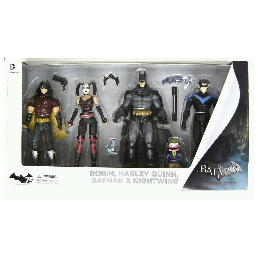 Arkham City Harley Quinn Batman Nightwing u0026 Robin Action Figure 4-