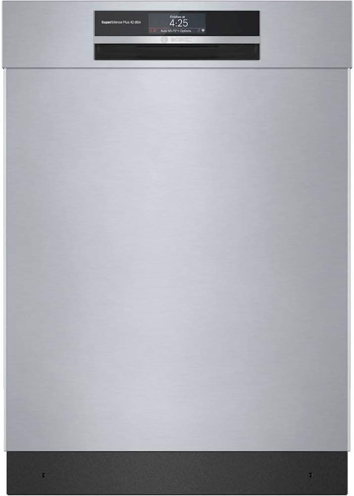 Bosch SHEM78ZH5N 24" 800 Series Smart Built-in Recessed Handle Dishwasher with 16 Place Settings, Flexible 3rd Rack, Home Connect and 42 dBA in Stainless Steel