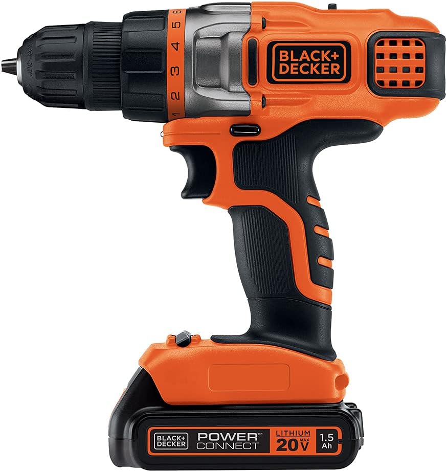 BLACK+DECKER LDX220C 20V MAX 2-Speed Cordless Drill Driver (Includes Battery and Charger) Pack of 2