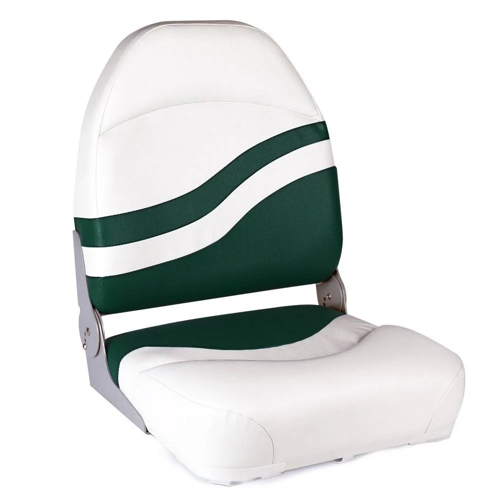 Leader Accessories New High Back Sports Folding Boat Seat, Green
