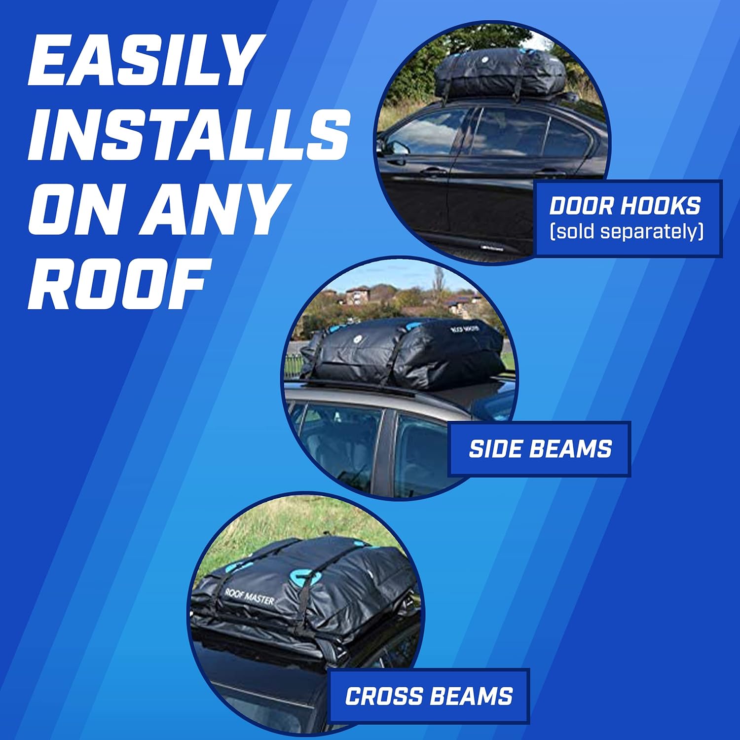 Rooftop Cargo Carrier, PI Store Waterproof Car Roof Bag with Protective Mat, Extra 16 Cubic Foot Storage Carriers for All Cars with / Without Roof Racks