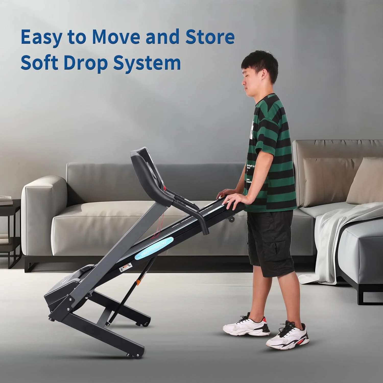Treadmill with Incline Folding Treadmill with 12-Level Automatic Incline 2.5hp Power 8.5mhp Speed Running Machine 15 Preset Training Program Electric Treadmill for Home Use