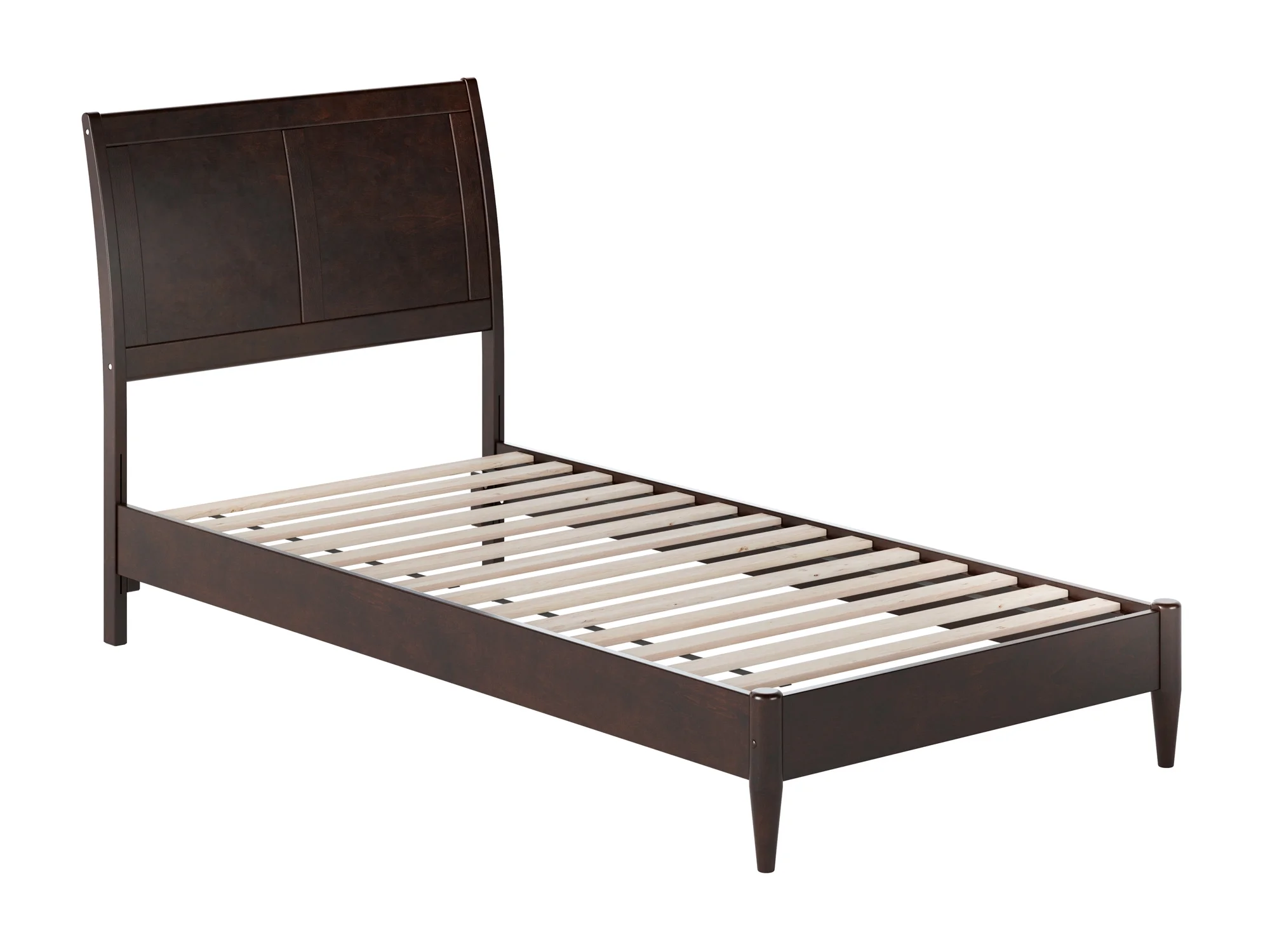 AFI Valencia Twin XL Solid Wood Low Profile Sleigh Platform Bed, Espresso