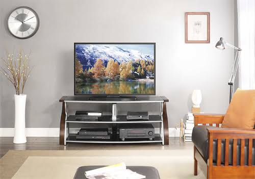 Whalen Furniture 3 in 1 Console for Most Flat Panel TVs Up to 65 Brown