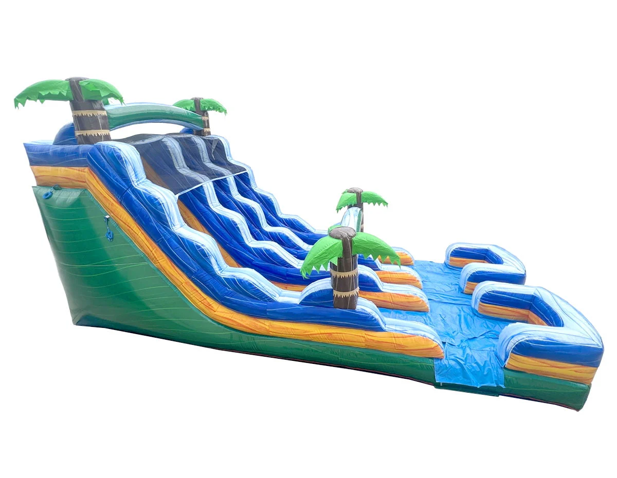 TentandTable Commercial Inflatable Water Slide, Rainbow Double Lane with Blower, 13'
