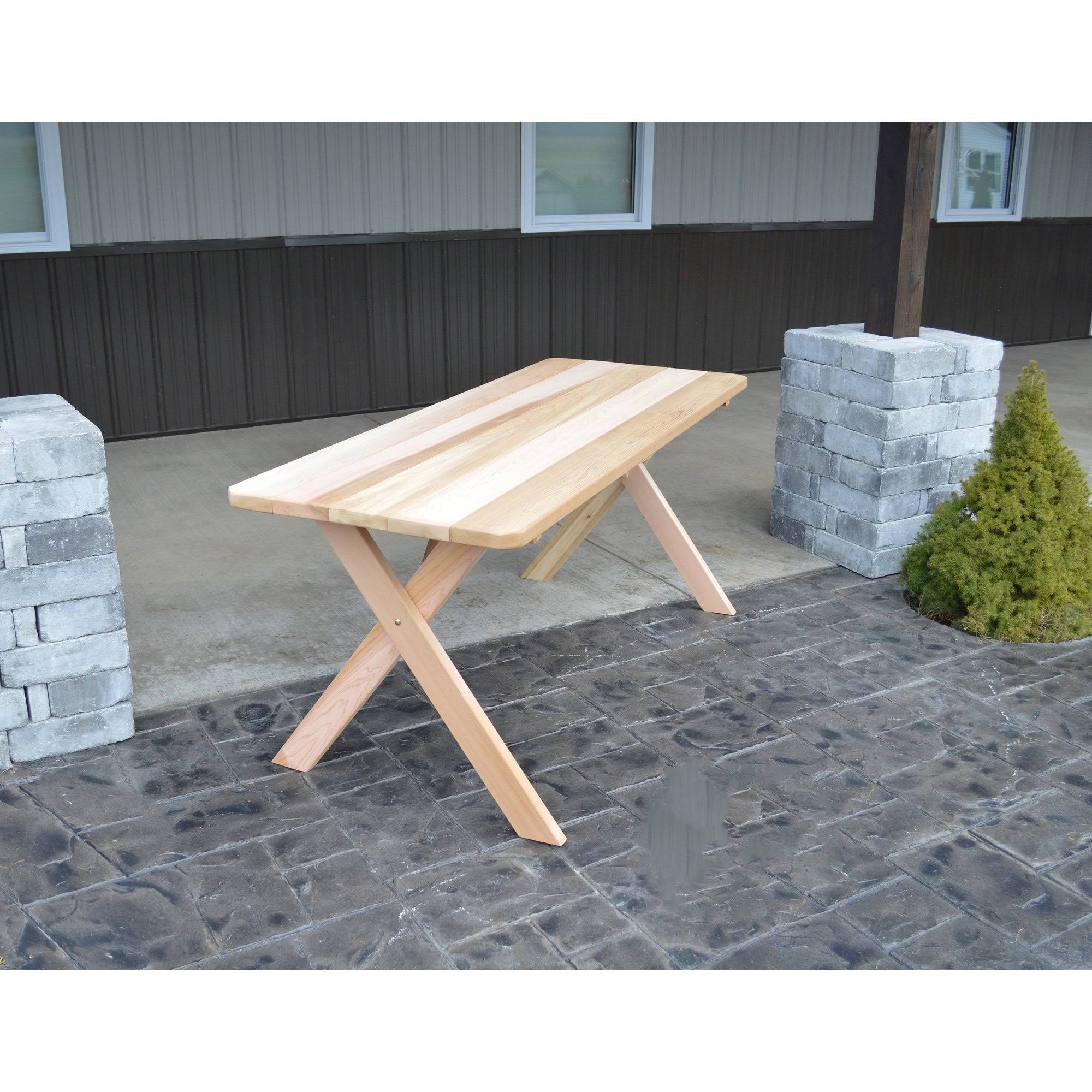 Cedar 4& Cross-leg Picnic Table - Unfinished