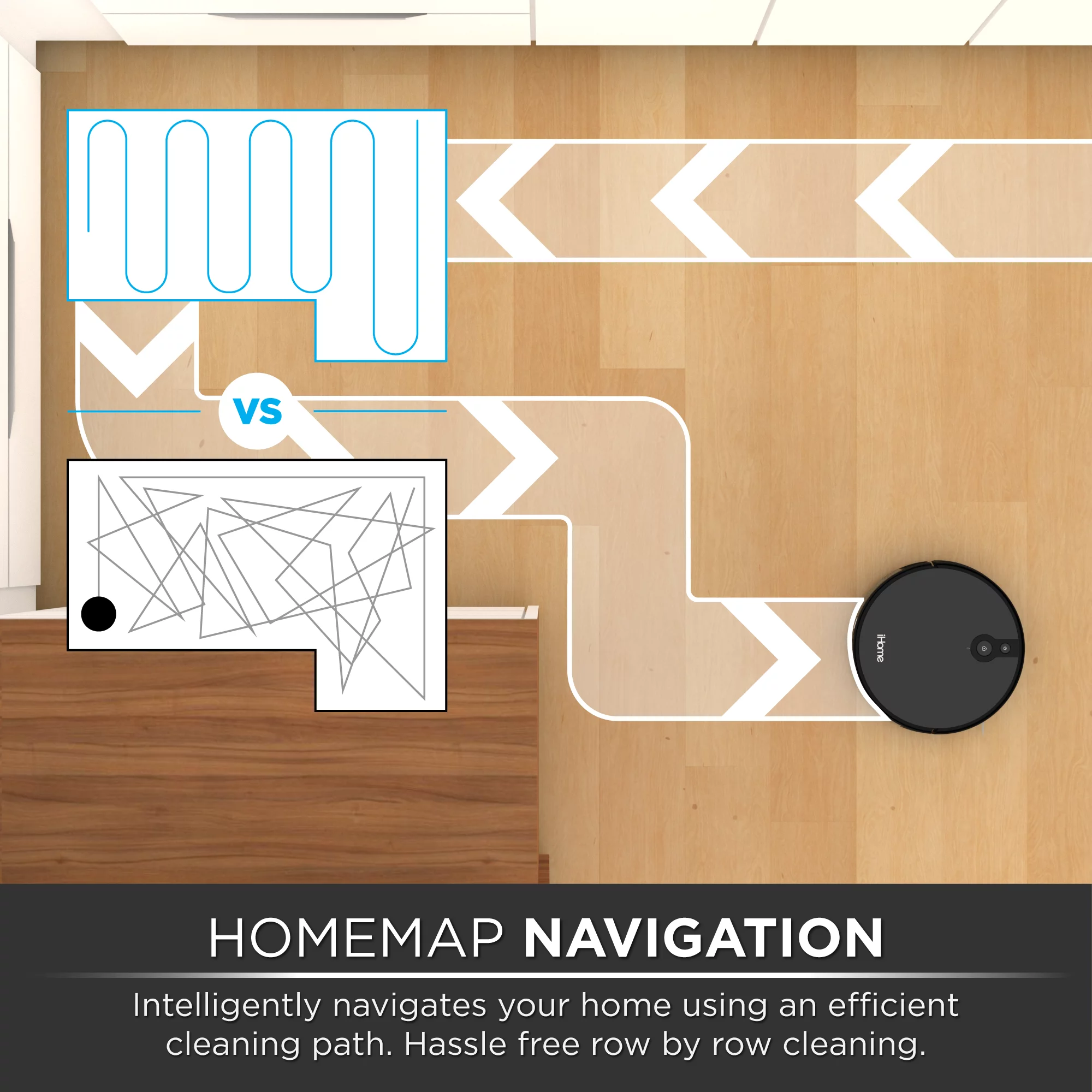 iHome AutoVac Eclipse Robot Vacuum with Mapping Technology, Ultra Strong Suction, 120 Min Runtime