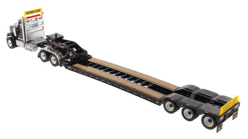 International HX520 Tandem Tractor Black XL 120 Lowboy Trailer 1/50 Diecast Model Diecast Masters 71017