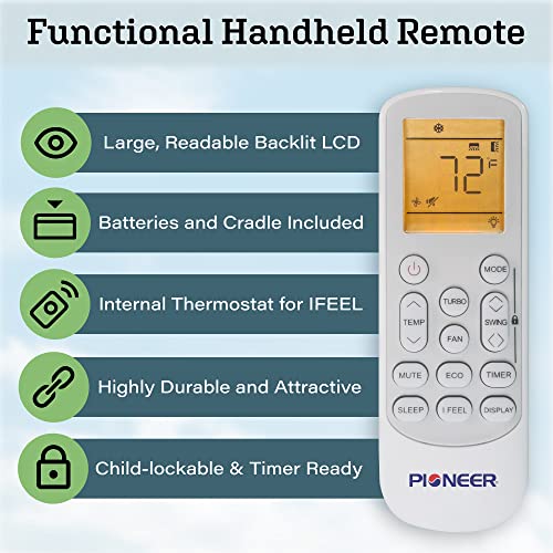 Pioneer Diamante Series Ductless Mini-Split Air Conditioner Heat Pump Full Set with 16 Ft. Kit