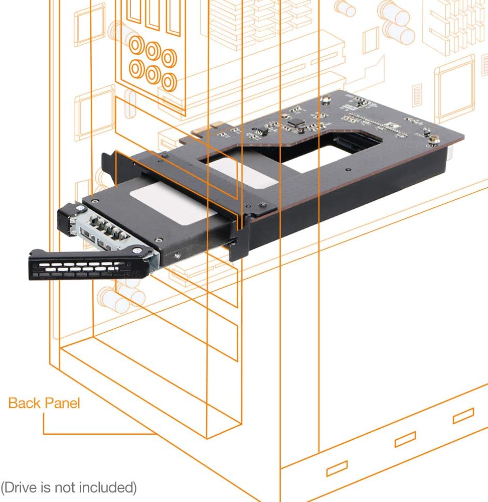 ICY DOCK 2.5” SATA SSD/HDD to PCIe 2.0 x1 Hot-Swap Mobile Rack for PCIe Expansion Slots | ToughArmor MB839SP-B Pack of 2