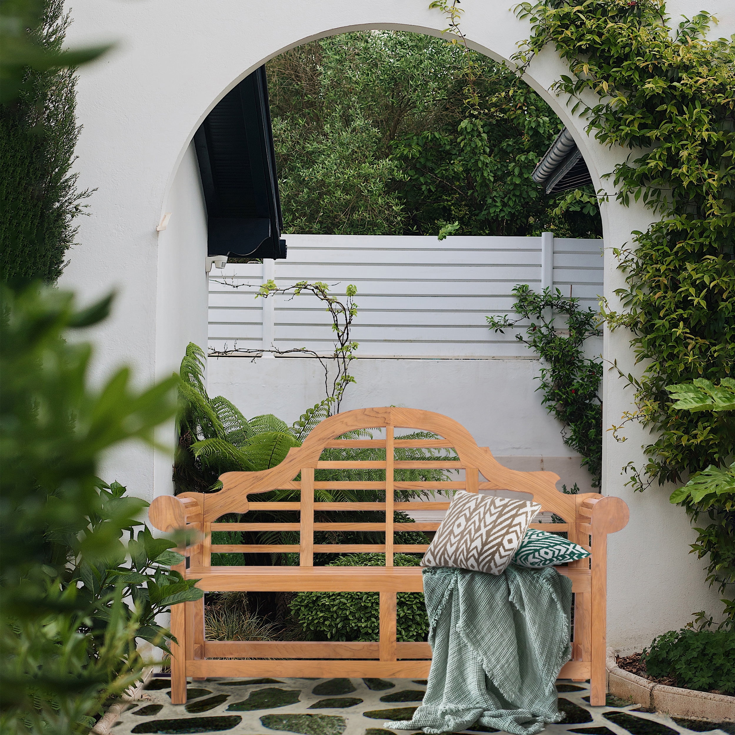 Teak Wood Lutyens Double Outdoor Bench