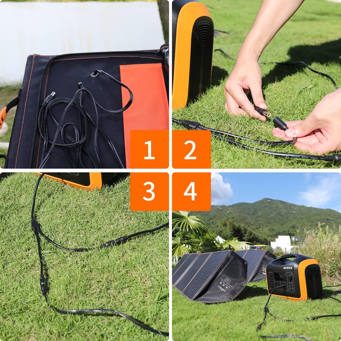 OUPES Solar Generator 1800W/1488Wh w/ 2 X 100W Foldable Solar Panel, Portable Power Station (Peak 4000W) 10 AC Outputs, LiFePO4 Battery w/ 3x 110V AC Outlets for Outdoors Adventure Travel Camping RV Emergency