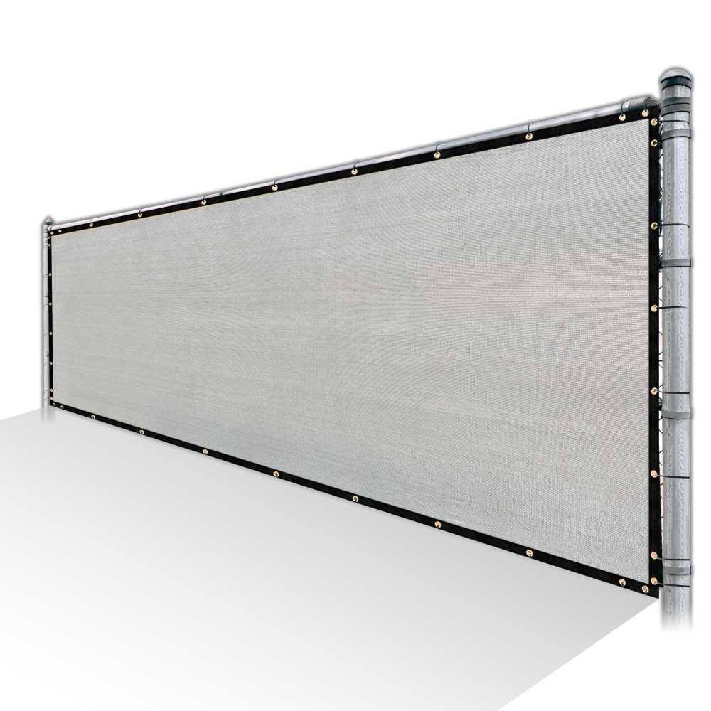 ColourTree 5 ft. x 66 ft. Grey Privacy Fence Screen HDPE Mesh Windscreen with Reinforced Grommets for Garden Fence (Custom Size)