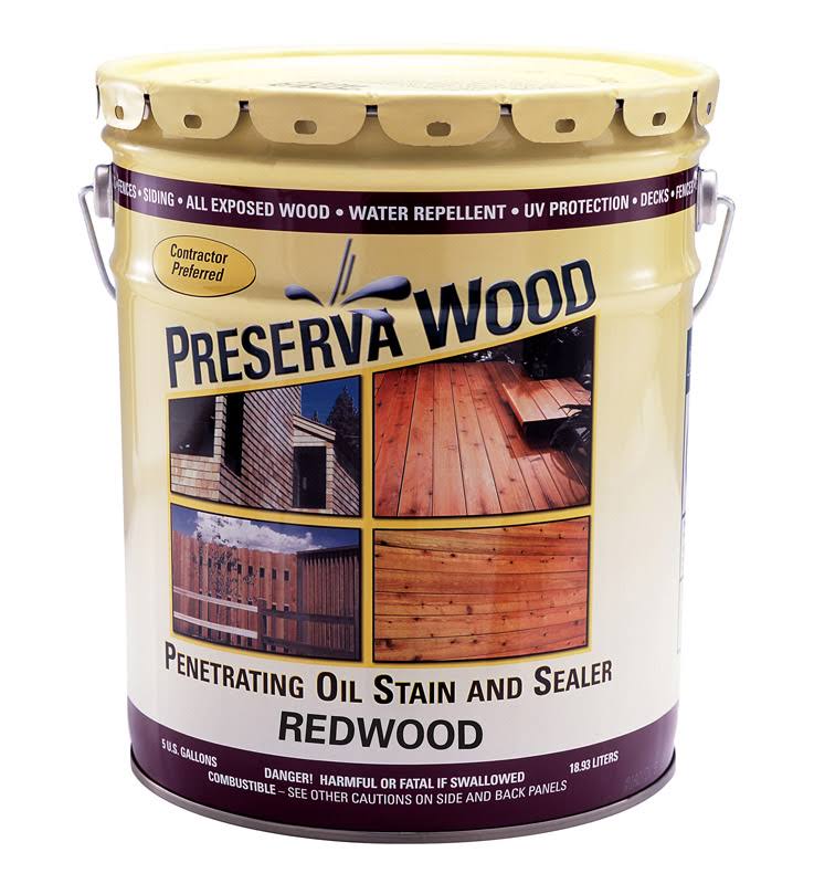 Preserva Wood Transparent Oil-Based Stain and Sealer Redwood 5 gal.