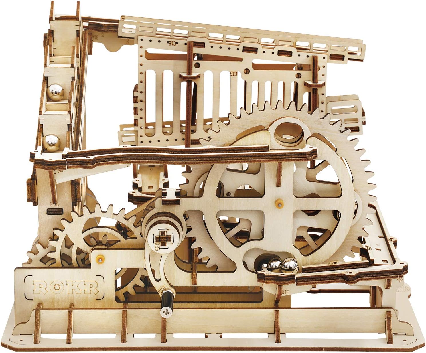 ROKR 3D Wooden Puzzle Marble Run Model Building Kits Mechanical Puzzle Toy Gifts for Adults & Teens Marble Squad Pack of 2