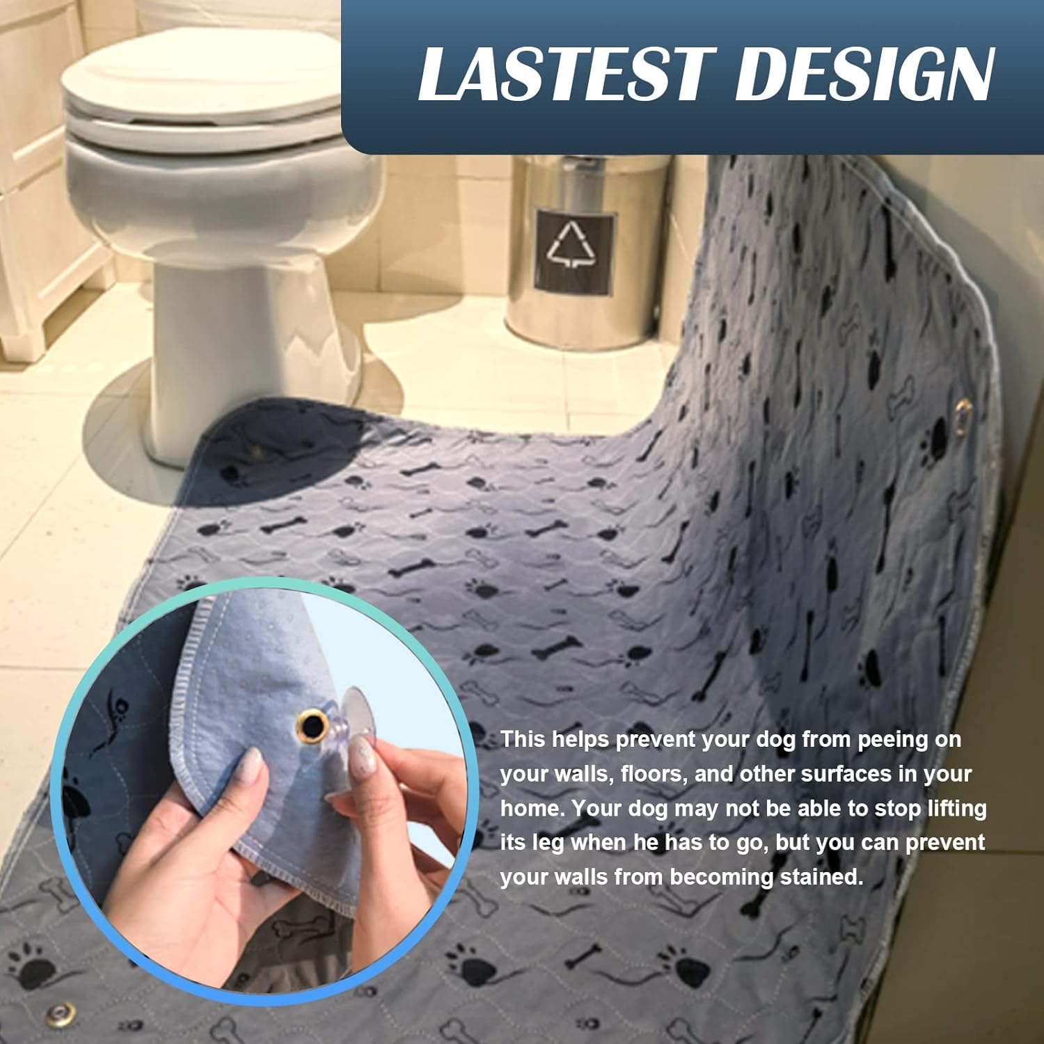 GAGURL Dog Puppy Washable Pee Pads,Waterproof Non Slip Dog Mats,Training/Whelping/Playpen/Crate/Travel/Absorbent/Absorbed Urine/Odor Controlling for Dog Potty Cat Rabbit Pets,(72x72, Grey Paw Print) Pack of 2