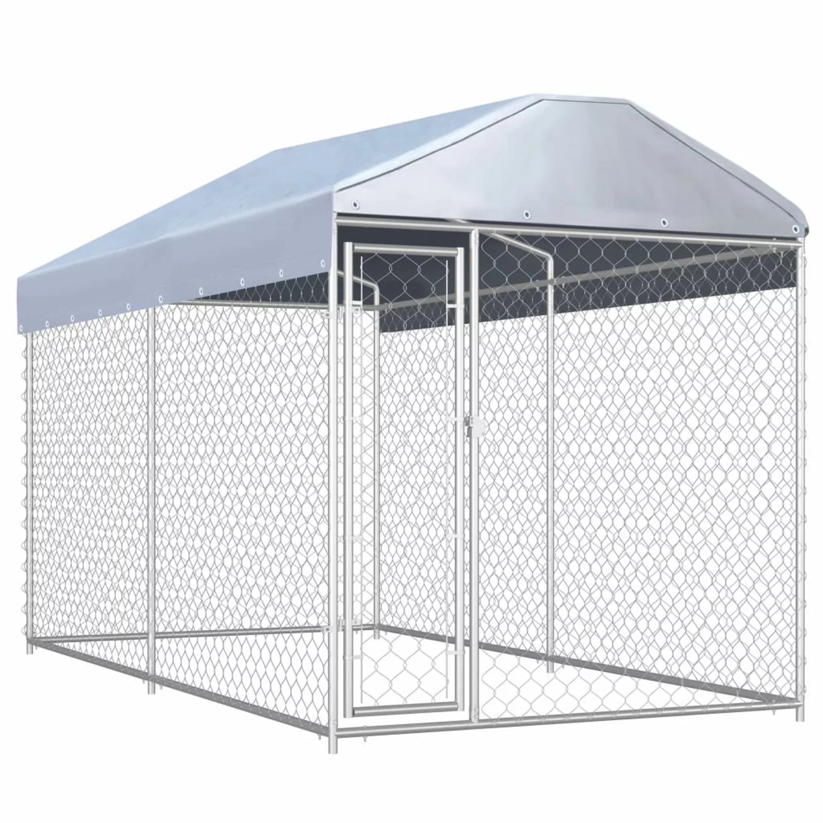 Carevas Outdoor Dog Kennel with Canopy 150.4"x75.6"x88.6" - Curated Treasures Market