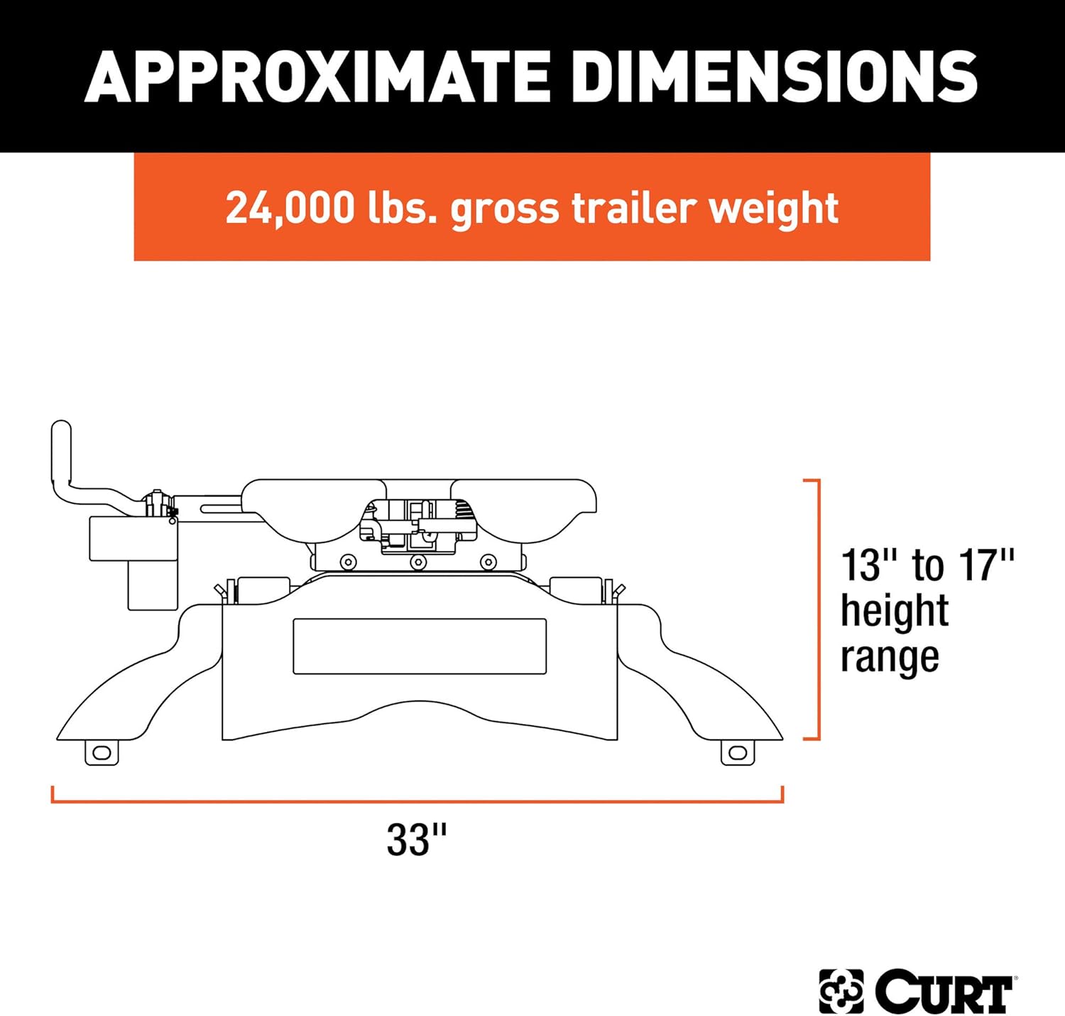 CURT 16245 Q24 5th Wheel Hitch, 24,000 lbs