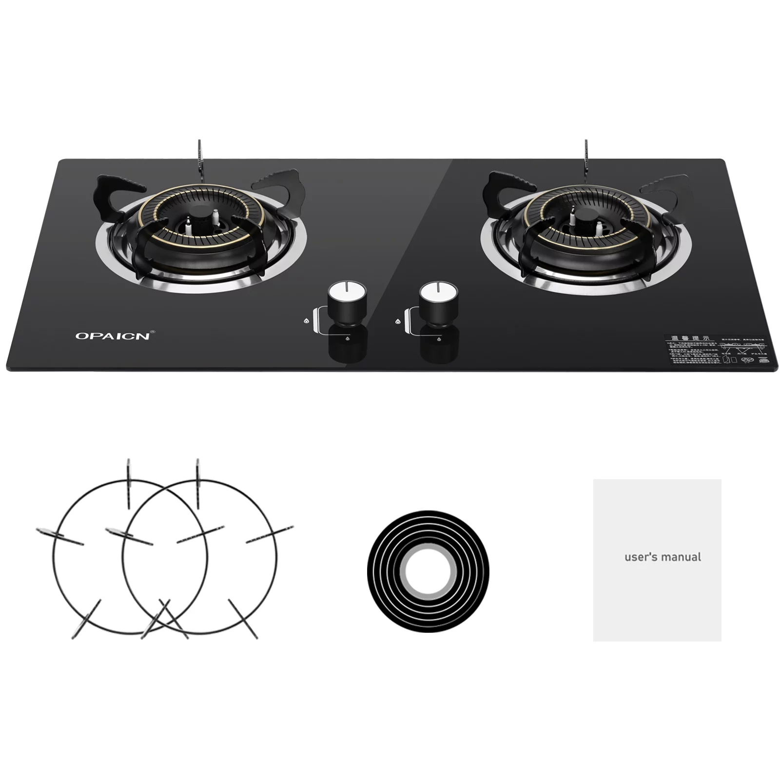 Double Burner Gas Stove Household Embedded Tempered Glass Liquefied Gas Cooker Kitchen Cooktop