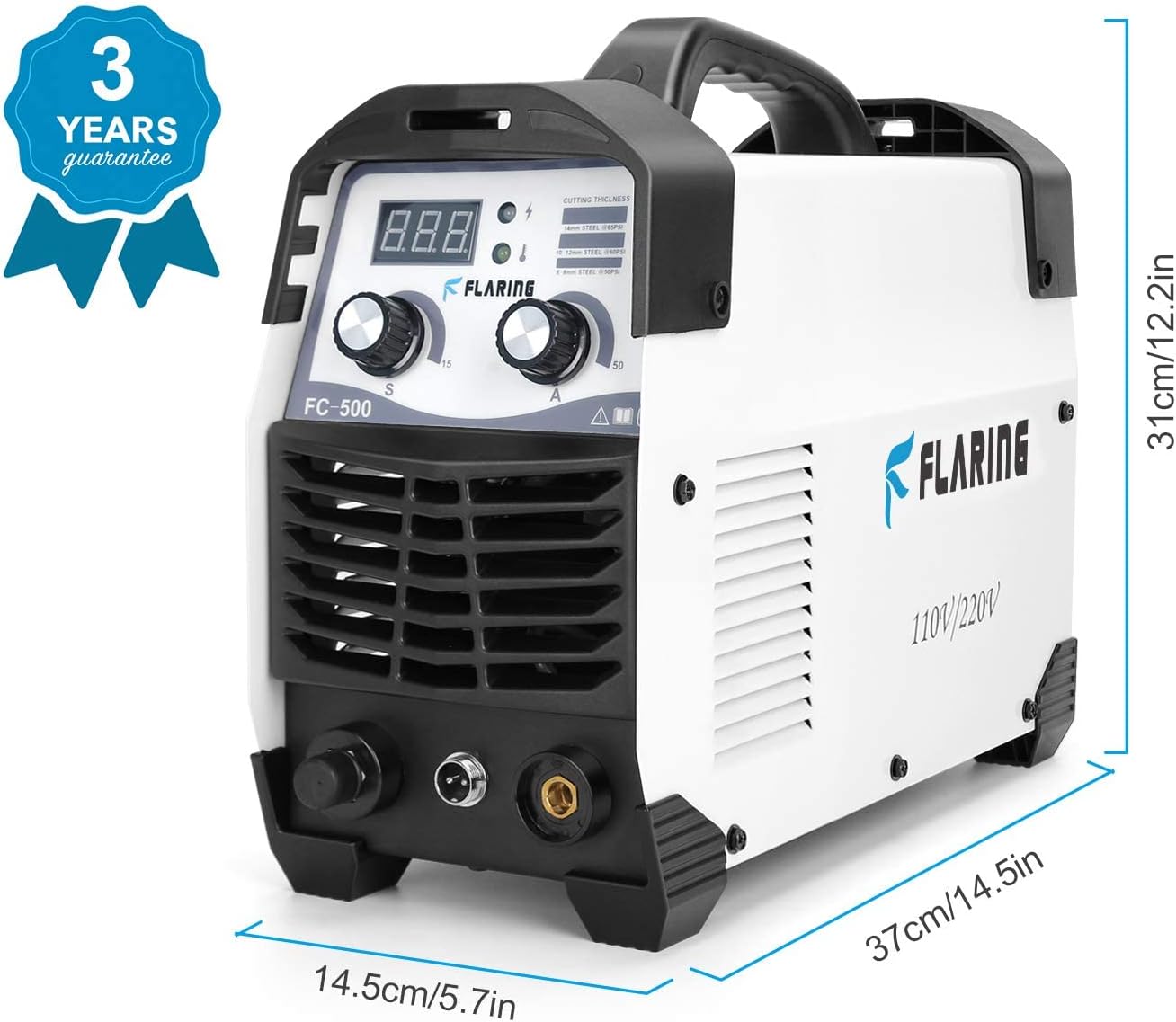 FLARING Plasma Cutter 50 AMP 110V/220V 1/2'' Clean Cut Max 16MM IGBT High Frequency Inverter Plasma Cutting Machine for Car Frame,Carbon Steel,Stainless Steel,Thin Copper,Aluminum