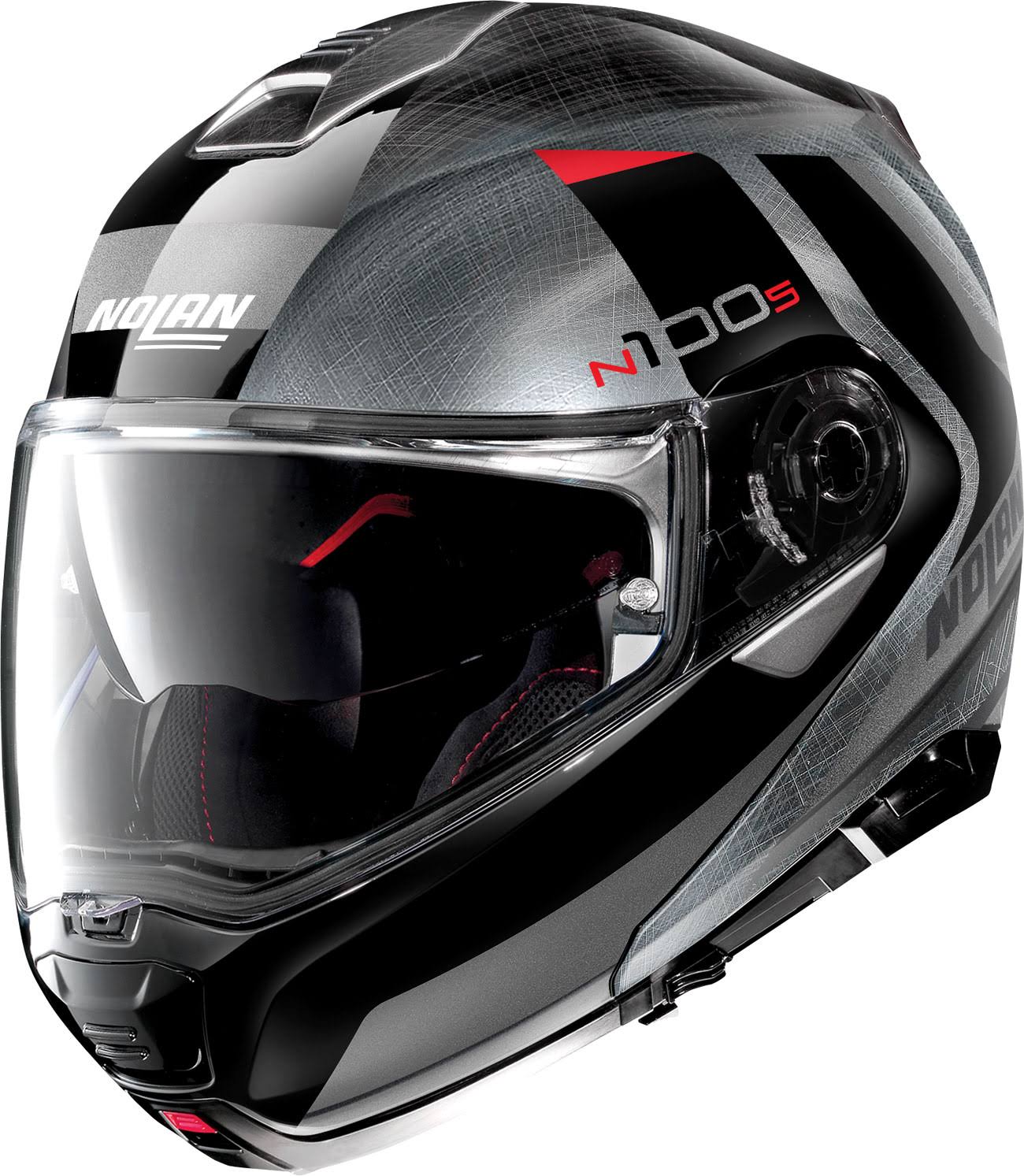 Nolan - Helmet N100-5 Hilltop N-Com Scratched Chrome - Size XL