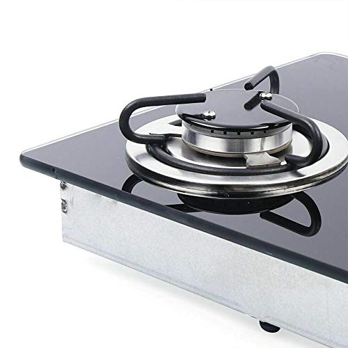 Drop-In Rv Stove Propane, 2 Burner Built-In RV Cooktop Stove,Tempered Glass Stainless Steel Boat RV Caravan Kitchen Stove Gas Hob Cooktop Cook for Household RV Picnics