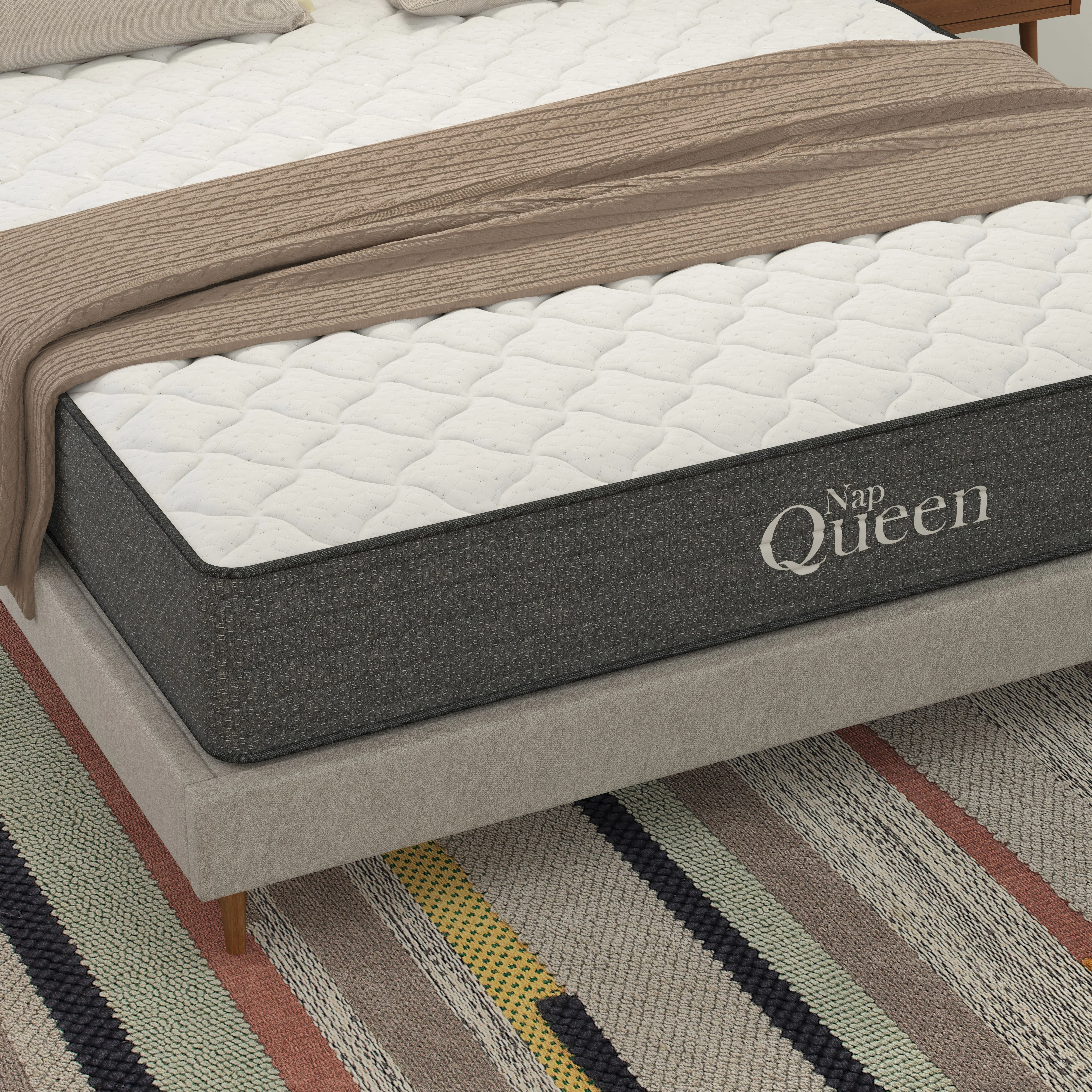NapQueen Victoria 12" Medium Firm, Hybrid of Cooling Gel Infused Memory Foam and Pocket Spring Mattress, Queen Size