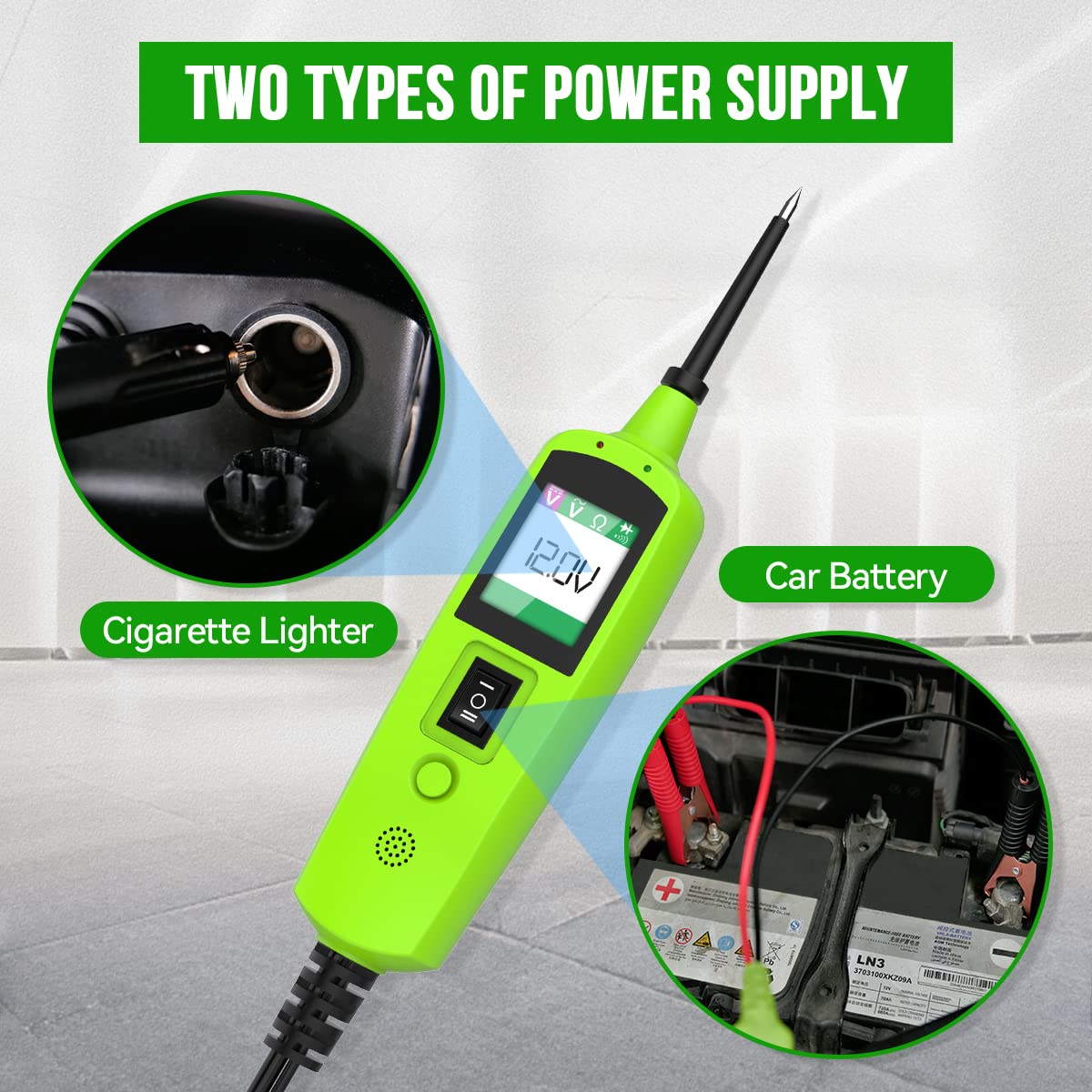 AUTOAND Automotive Power Probe Circuit Tester Kit with LED Display Car Electrical System Diagnostic Tool for 12V/24V Vehicles Pack of 2