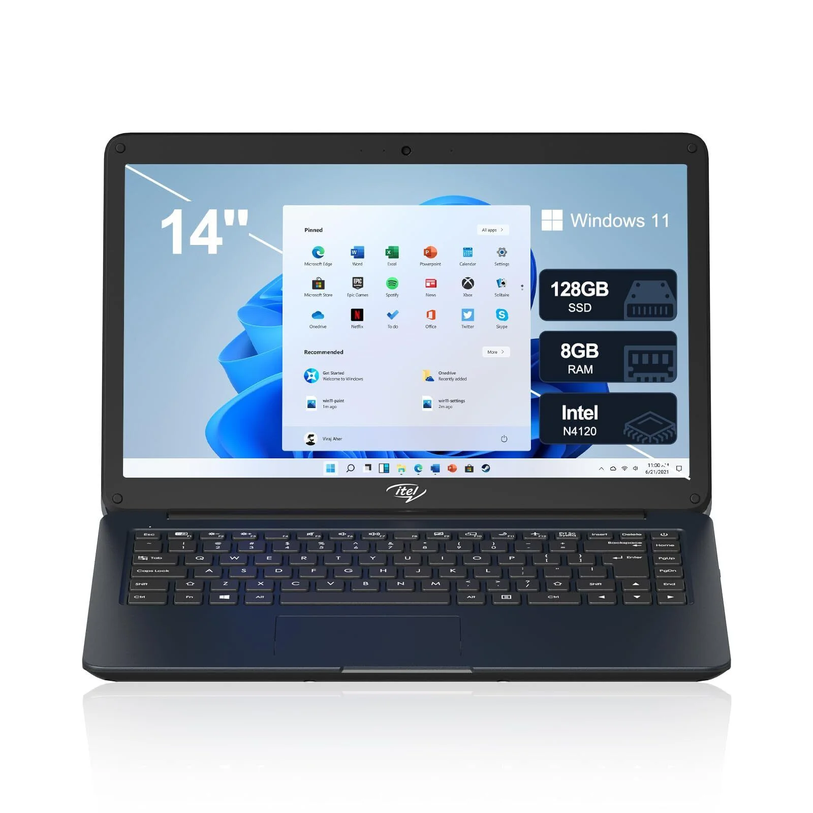 LETSUNG 14" Laptop Intel Celeron N4020 Processor up to 2.6GHz Windows 11 8GB RAM 256GB SSD