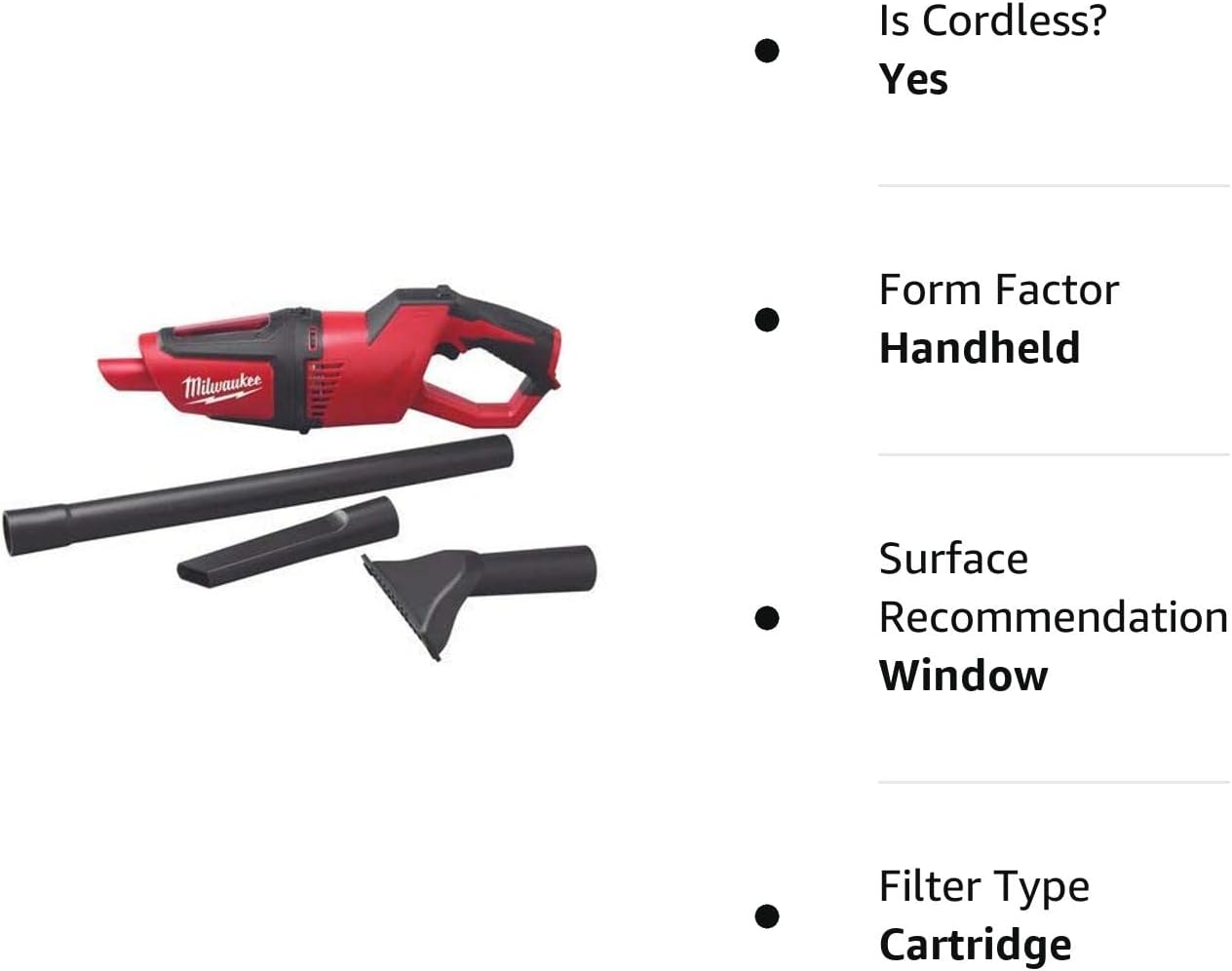 Milwaukee M12 12-Volt Lithium-Ion Cordless Compact Vacuum (Tool-Only) 0850-20