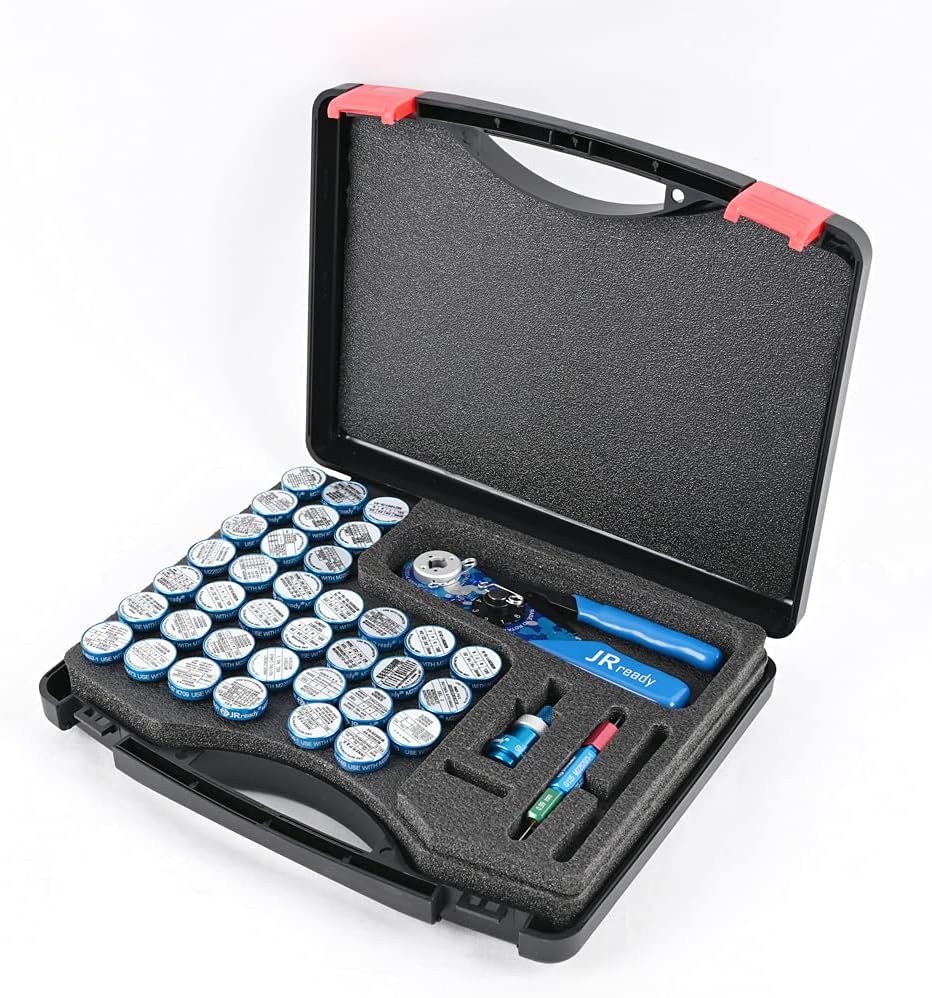 JRready ST2119-AS2 Eight Indent Crimping Tool KIT M22520 2 01 series crimper with 37 Positioner and GO NO GO GAUGE G125 for Aviation Aerospace and miniature electrical connector
