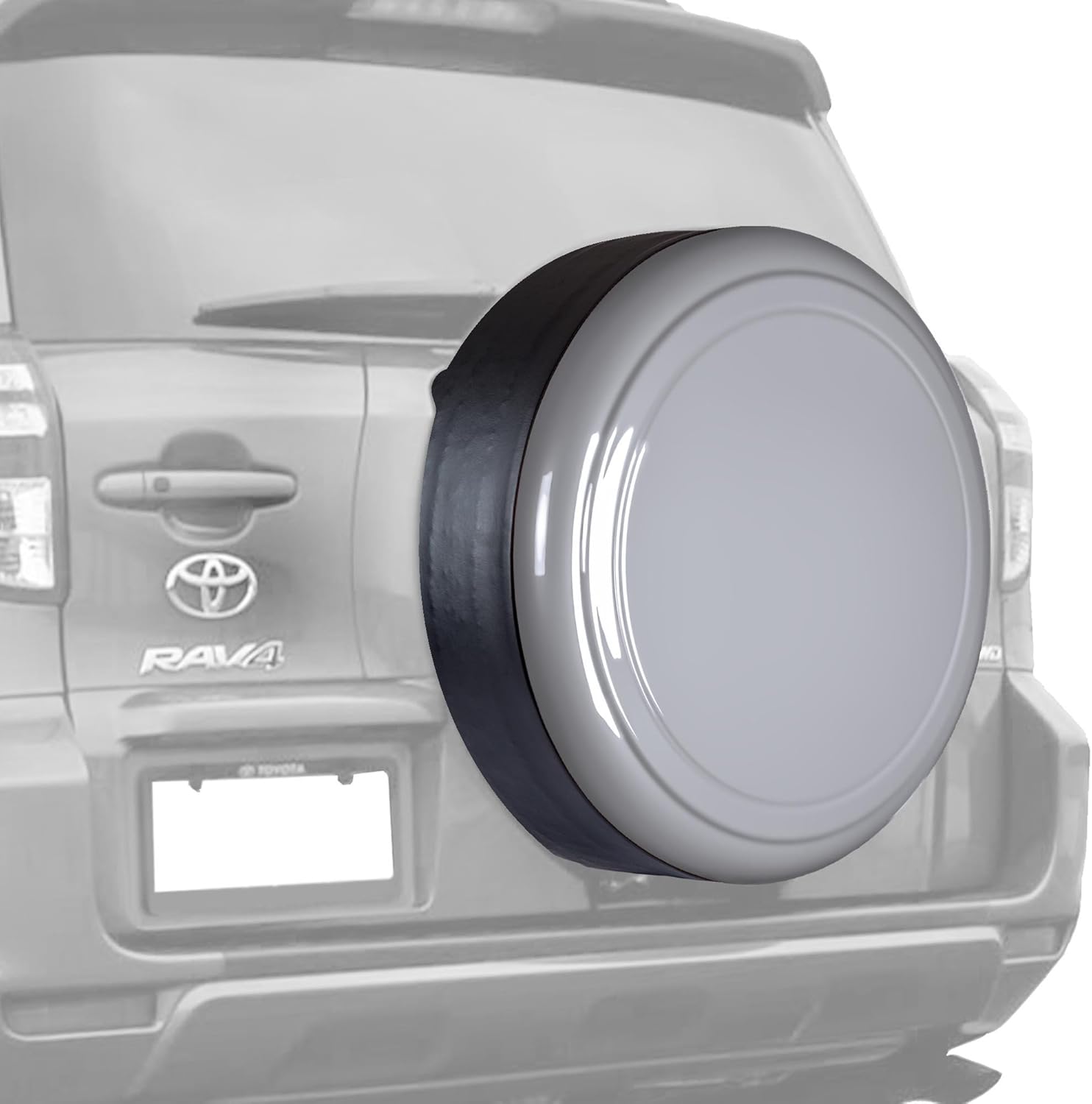 Boomerang 28" Color Matched Rigid Tire Cover for Toyota RAV4 (06-12) - (Plastic Face & Vinyl Band) - Beige Metallic